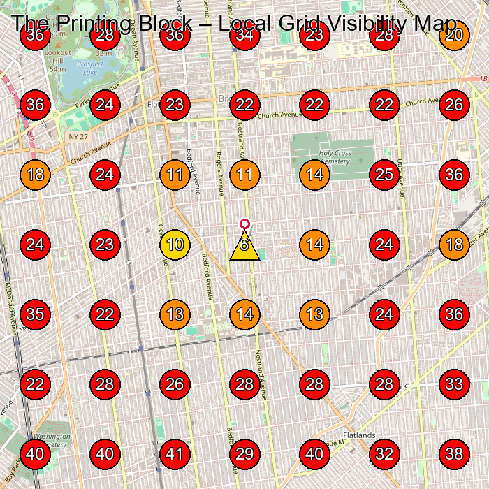 The Printing Block GeoGrid visibility map for Health And Beauty Shop in None